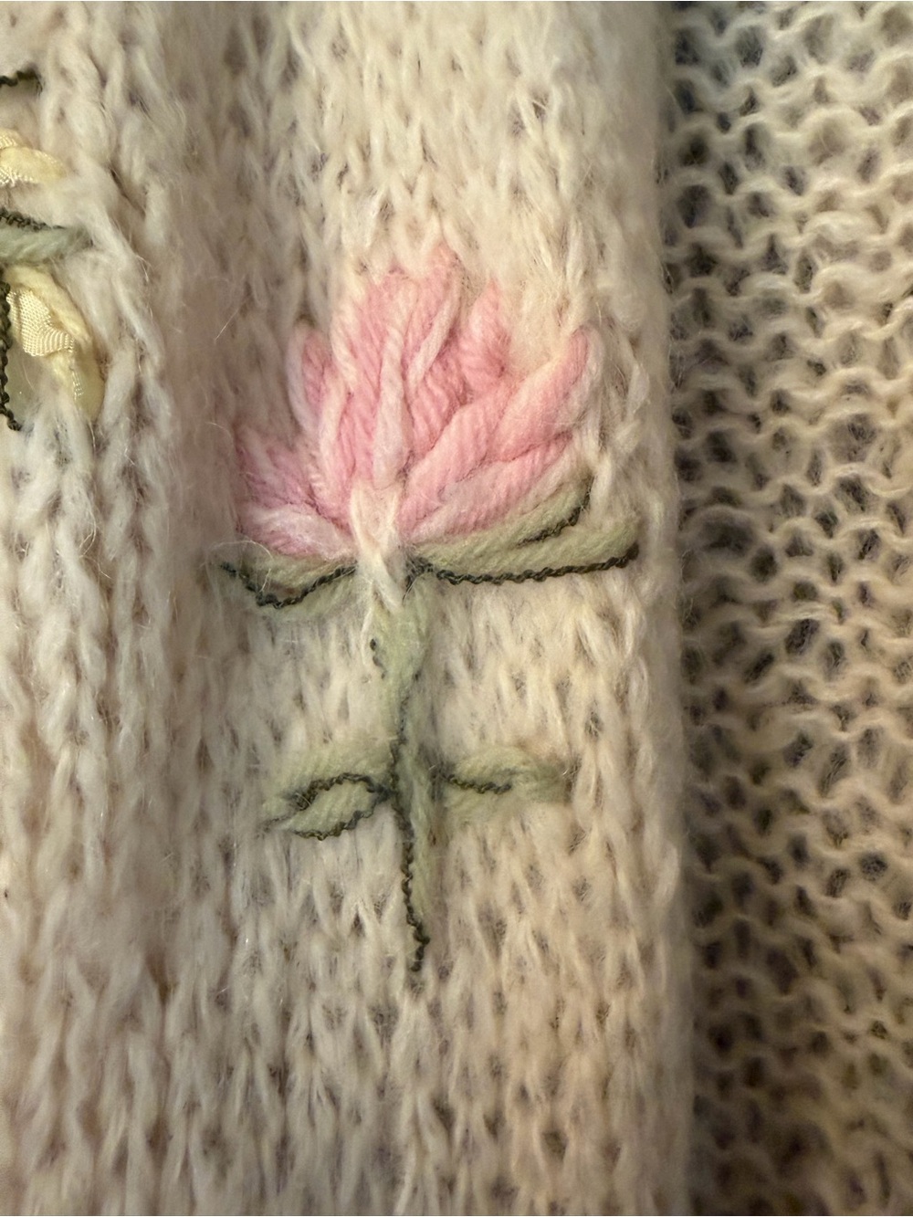 Blairmoor Original mohair wool floral Embroidered Open Cardigan Sweater -vintage - Picture 5 of 10